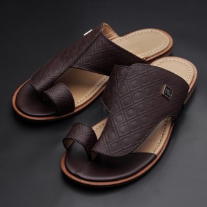 Men's sandal - Flat Sole with Heel - CL7165 Rhombus Wine